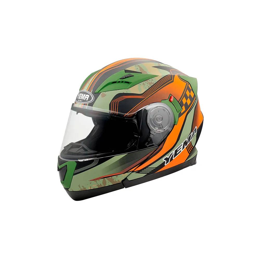 Casco Abatible Yema P8930 | Talla L Forro Extraible Color Verde
