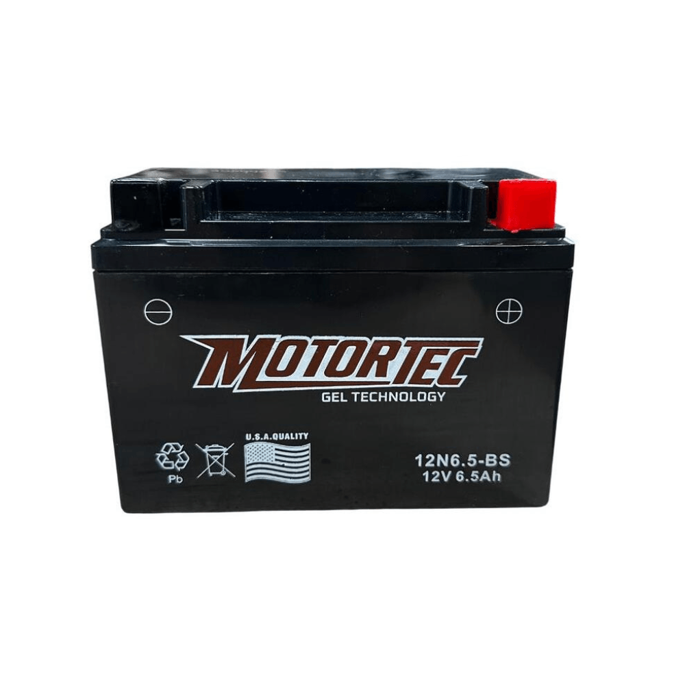 Bateria De Gel Motortec 12N6.5 P8825 | 12V–6,5Ah Color Negro