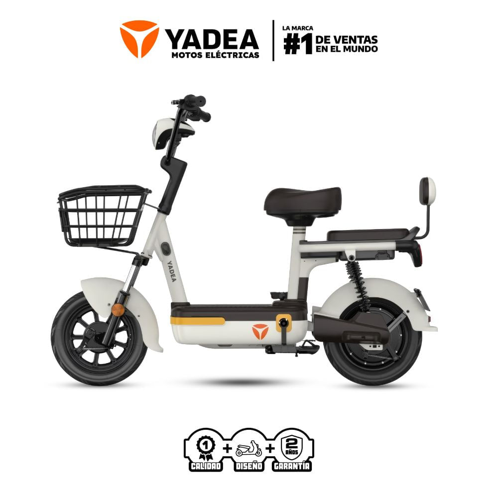 Scooter Electrico Yadea Rockets P8824 | 600 Watts Color Blanco Cafe
